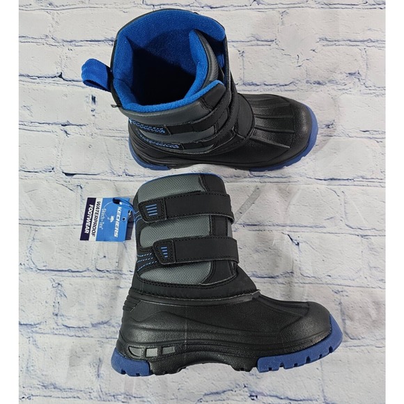 Skechers Skech-Tex Waterproof Black Winter Snow Boots INFANT TODDLER BOYS SZ 10 - Picture 1 of 9